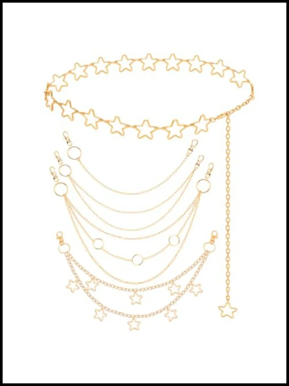 5 Pc Waist Chain Set for Jeans Pants Y2k Punk Accessories Belly Chains